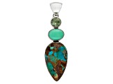 Blue Boulder Turquoise Sterling Silver Pendant 1.80ct
