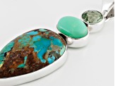 Blue Boulder Turquoise Sterling Silver Pendant 1.80ct