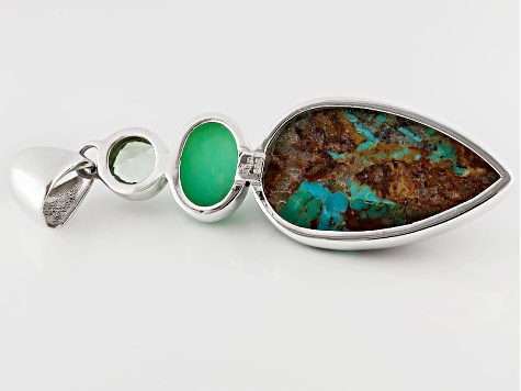 Blue Boulder Turquoise Sterling Silver Pendant 1.80ct