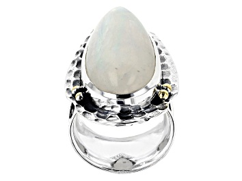Picture of White Rainbow Moonstone Silver Ring