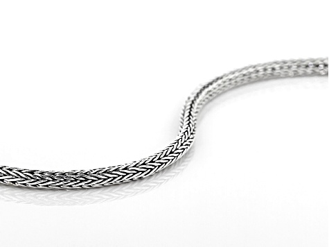 Sterling Silver Round Foxtail Chain Necklace