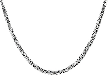 Picture of Sterling Silver 3mm Byzantine Necklace