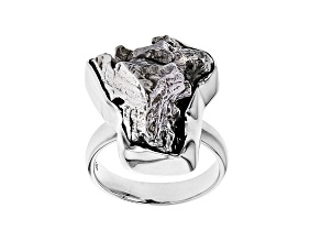 Meteorite Rough Sterling Silver Ring