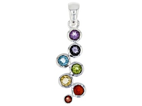 Multi-Gemstone Sterling Silver Pendant 2.08ctw