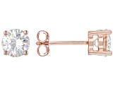 Strontium Titanate 18k Rose Gold Over Sterling Silver Stud Earrings 2.27ctw