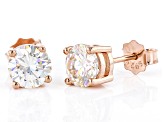 Fabulite strontium titanate 18k yellow gold over sterling silver stud earrings 2.27ctw