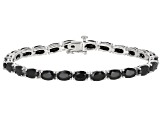 Black Spinel Sterling Silver Tennis Bracelet 13.32ctw