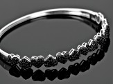 Black Spinel Rhodium Over Sterling Silver Hinged Bangle Bracelet 2.05ctw