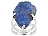 Blue Rough Tanzanite Sterling Silver Ring