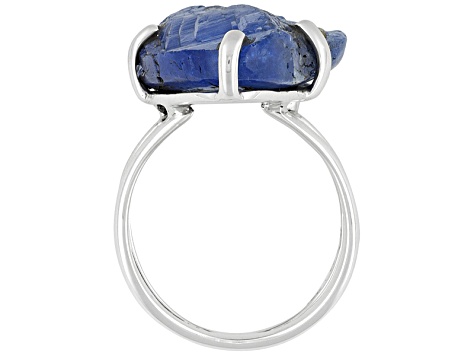 Blue Rough Tanzanite Sterling Silver Ring