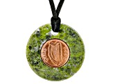 Green Connemara Marble Leather Cord Necklace