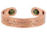 Green Connemara Marble Copper Over Brass Cuff Bracelet