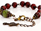 Green Connemara Marble Bronze Tone Over Brass Rosary Bracelet