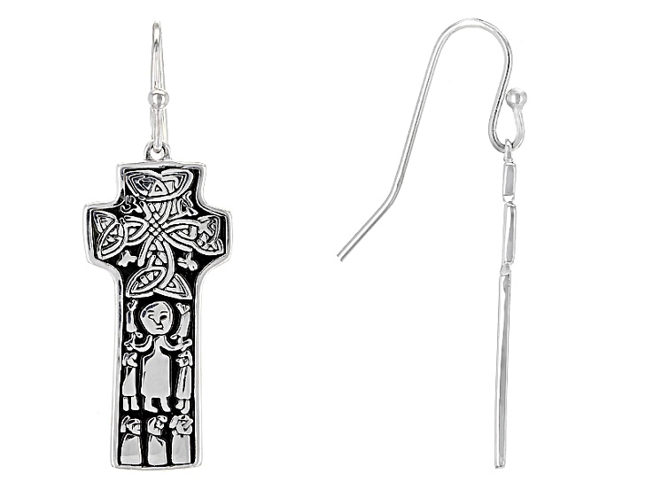 Sterling Silver St. Patrick's Cross Earrings