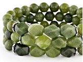 Green Connemara Marble Bead 3 Stretch Bracelet Set