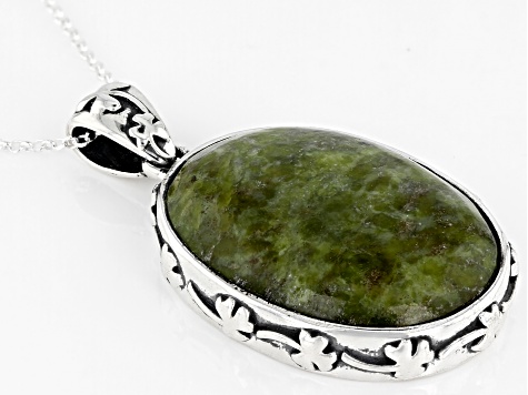 Connemara Marble Sterling Silver Pendant With Chain