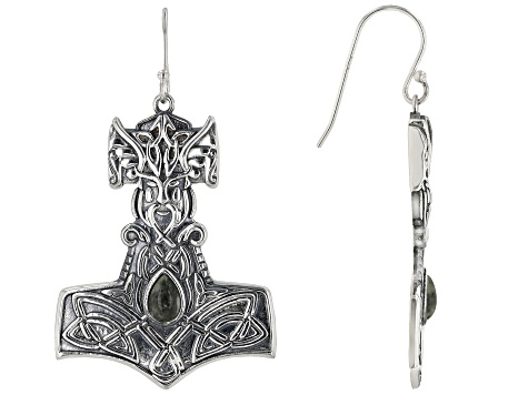 Connemara Marble Sterling Silver Viking Hammer Earrings - IRE218 - Vimarsana News