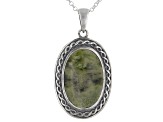 Connemara Marble Sterling Silver Shield Pendant With Chain