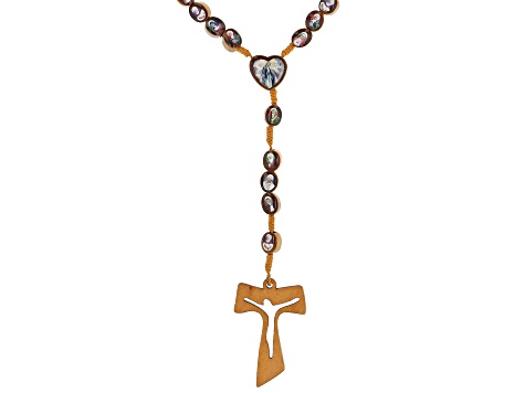 WoMix Shape Wooden Bead Saints Rosary