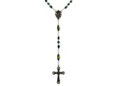 Glass Beads & Connemara Marble Bronze Tone Irish Rosary