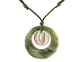 Lucky Irish Penny Leather Cord Necklace