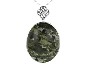 Connemara Marble Silver Celtic Pendant