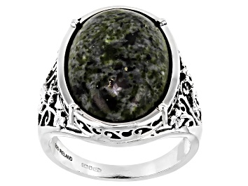 Picture of Green Connemara Marble Silver Ring