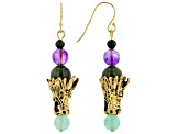 Connemara Marble Dragon Gold Tone Earrings