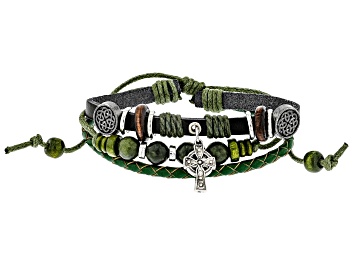 Picture of Green Connemara Marble Leather Bracelet