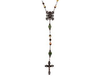 Picture of Connemara Marble Antiqued Gold-Tone St. Michael Protection Rosary