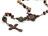 Connemara Marble Antiqued Gold-Tone St. Michael Protection Rosary