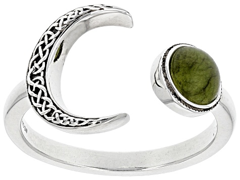 Connemara Marble  Silver Sun & Moon Ring