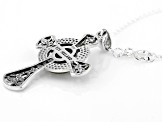 Connemara Marble Silver Celtic Cross Pendant W/ 24" chain