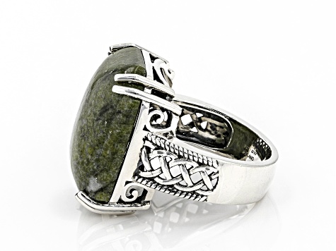 Connemara Marble Sterling Silver Braided Open Design Ring - IRE348 ...
