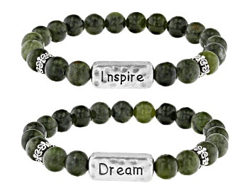 Picture of Connemara Marble Silver Over Brass Set of 2 Inspire & Dream Bracelets 8mm