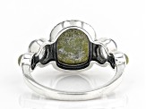 Connemara Marble & Rainbow Moonstone Silver Ring