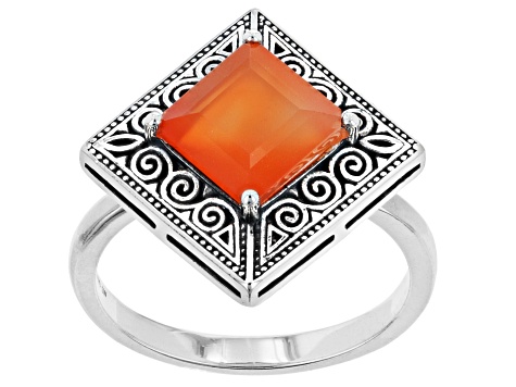Orange Carnelian Sterling Silver Ring