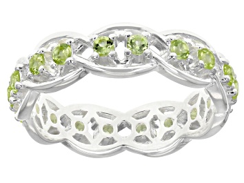 Picture of Peridot Forever Knot Sterling Silver Ring 0.04ctw