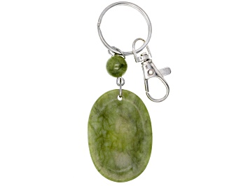 Picture of Connemara Marble Worry Stone Silver-Tone Key Chain