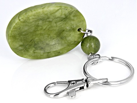 Connemara Marble Worry Stone Silver-Tone Key Chain