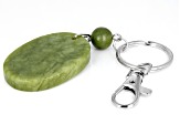 Connemara Marble Worry Stone Silver-Tone Key Chain