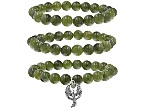 Connemara Marble Sterling Silver Phoenix Set of 3 Bracelets