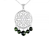 Connemara Marble Sterling Silver Celtic Knot Pendant With Chain