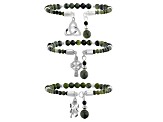 Connemara Marble  Silver-Tone Set of 3 Bracelets