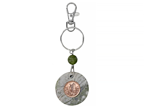 Connemara Marble Silver-Tone Lucky Penny Key Chain
