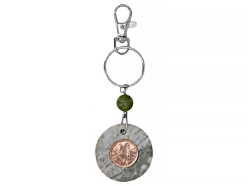 Picture of Connemara Marble Silver-Tone Lucky Penny Key Chain