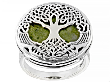 Picture of Connemara Marble Sterling Silver Tree of Life Ring