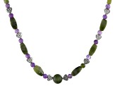 Amethyst and Connemara Marble Silver-Tone  Necklace