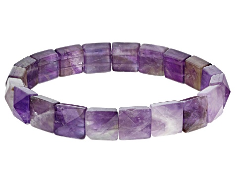 Amethyst And Rose Quartz Set of Two Stretch Bracelets