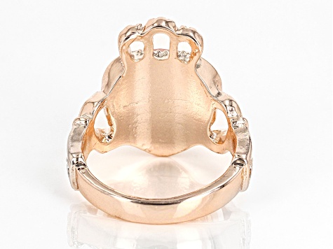 Rose Quartz Rose Tone Claddagh Ring